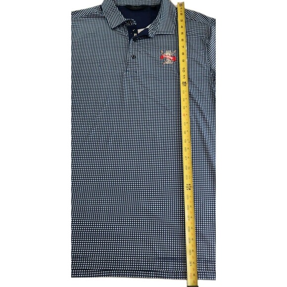 Bobby Jones Performance Golf Polo Shirt Men's Navy White Gingham Print Sz XL - Picture 13 of 13